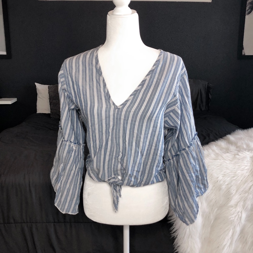 Anthropologie Lavender Field Striped blouse
